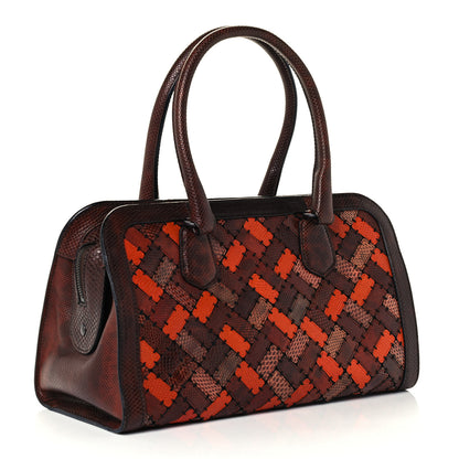 Bottega Veneta Ayers Karung Intrecciato Patchwork Shoulder Bag Ash Scuro Rust Clay 3 of 11