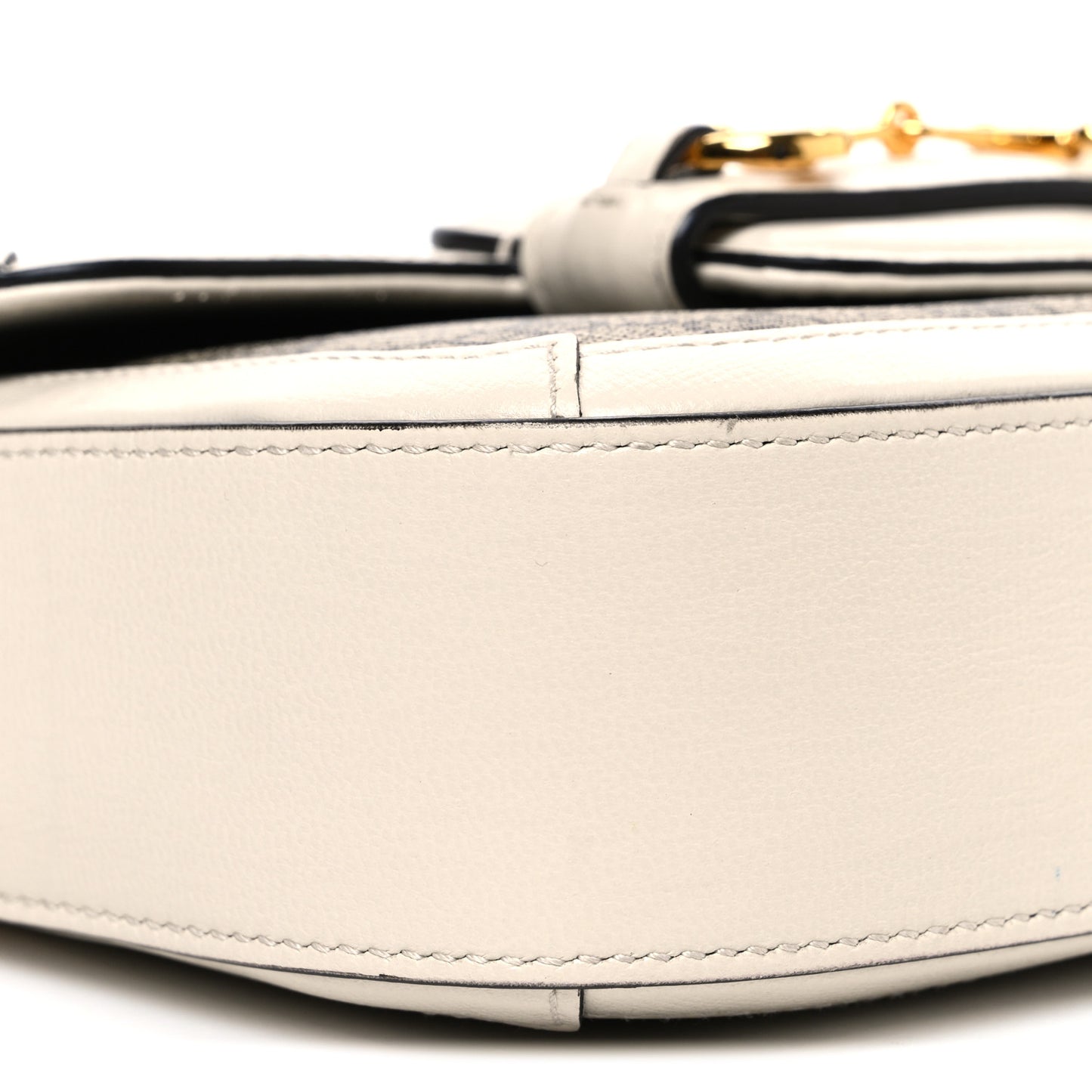 GG Supreme Monogram Textured Dollar Calfskin Web Mini Horsebit 1955 Shoulder Bag
