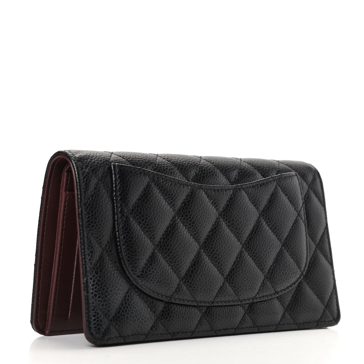 Caviar Quilted Yen Wallet Black