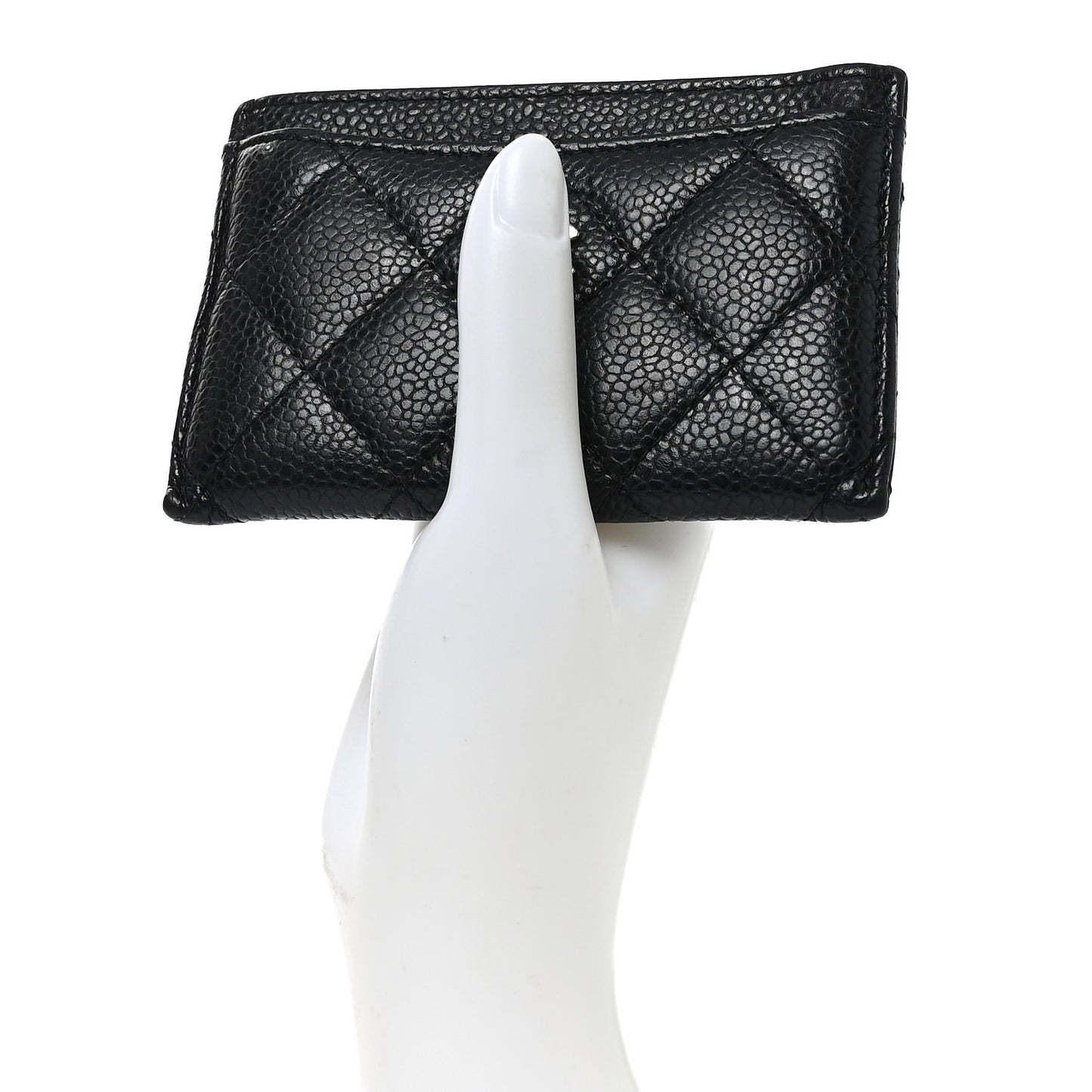 Caviar Quilted Card Holder Black