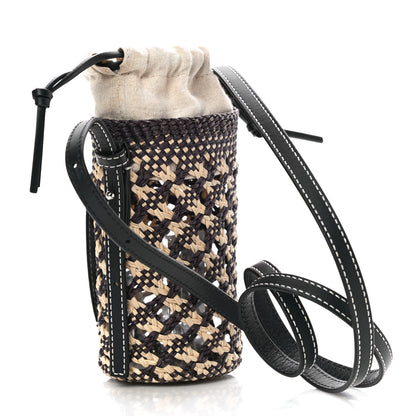 Loewe Calfskin Raffia Paula's Ibiza Pocket Bucket Bag Natural Navy Blue 2 of 8
