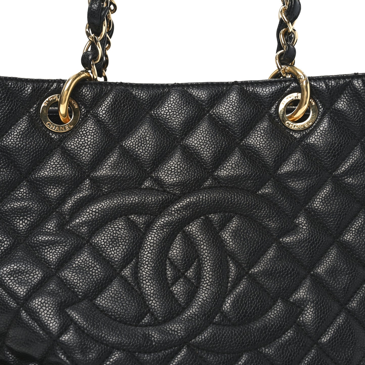 Caviar Quilted Grand Shopping Tote GST Black