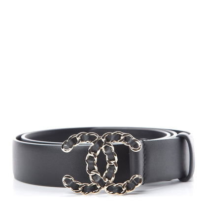 Chanel Calfskin CC Chain Belt 90 36 Black 1 of 9