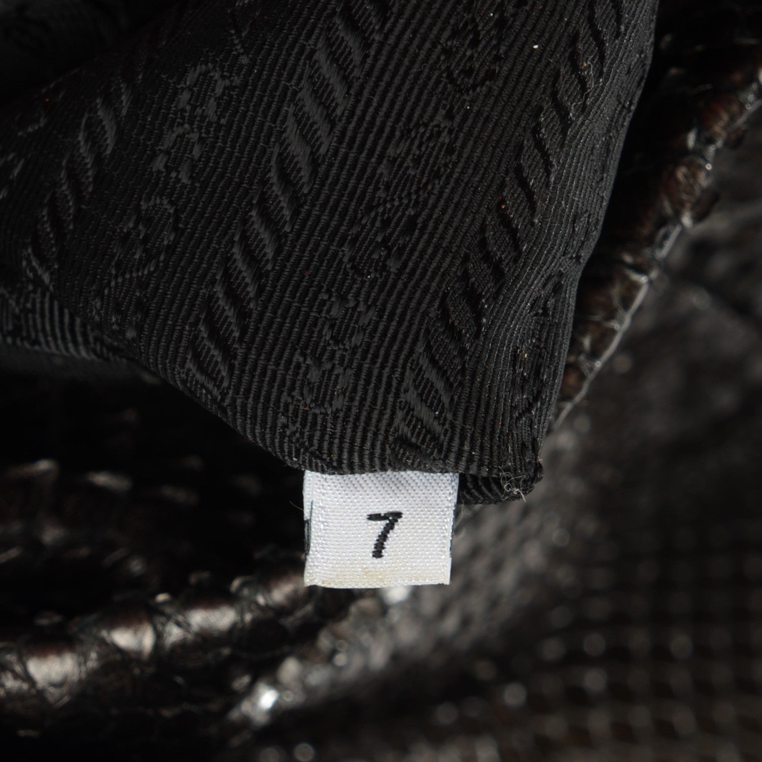 Prada Metallic Python Ruffle Tote 7 of 8