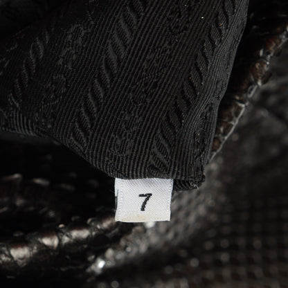 Prada Metallic Python Ruffle Tote 7 of 8