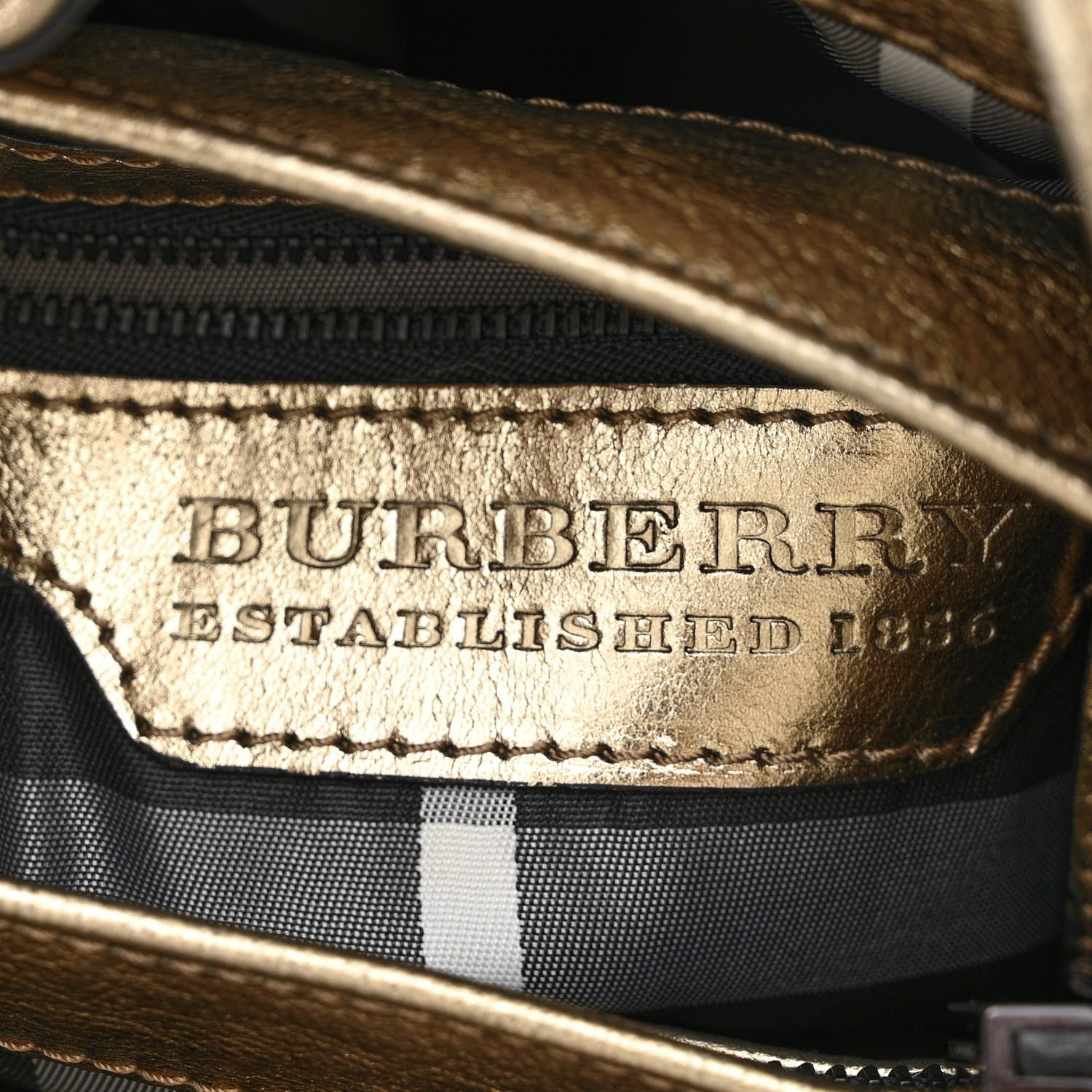 Burberry Metallic Calfskin Warrior Hobo Gold 8 of 13