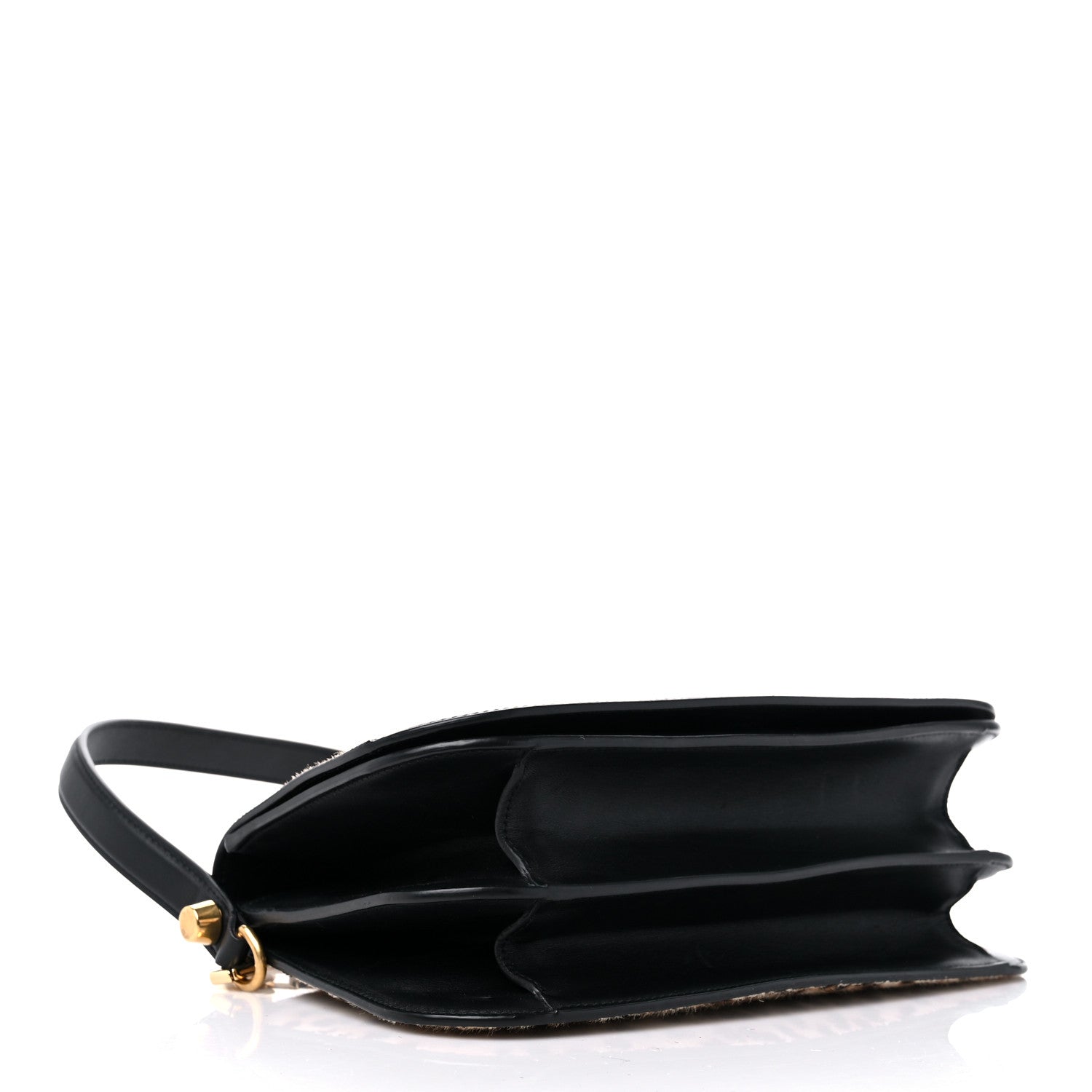 Gucci Calf Hair Leopard Print Shoulder Bag Black 4 of 11