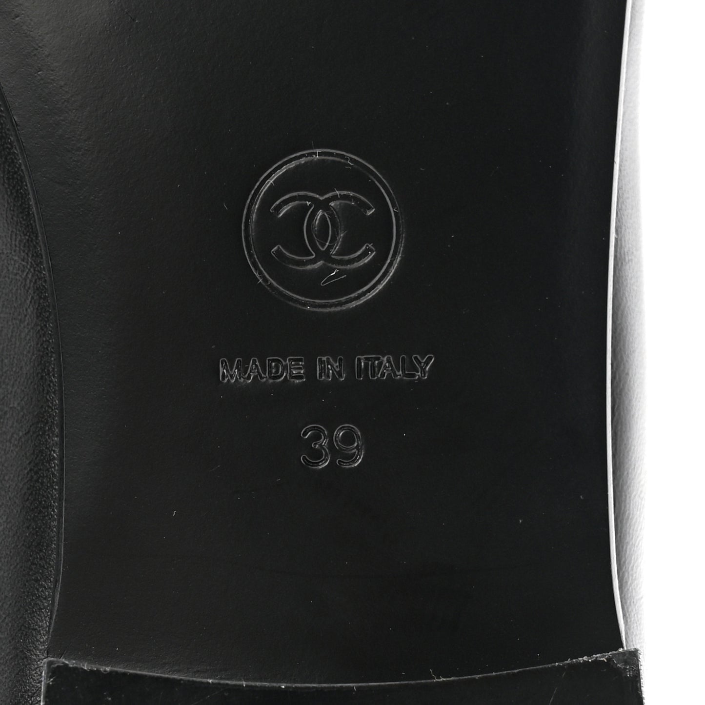 Lambskin Patent Cap Toe Ballerina Flats 39 Black