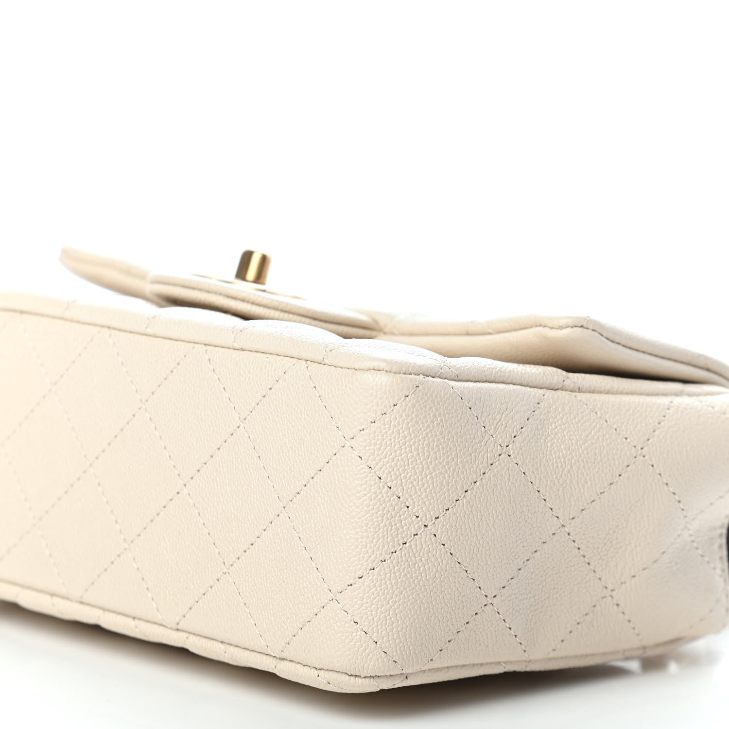 Chanel Caviar Quilted Mini Top Handle Rectangular Flap Beige 9 of 9