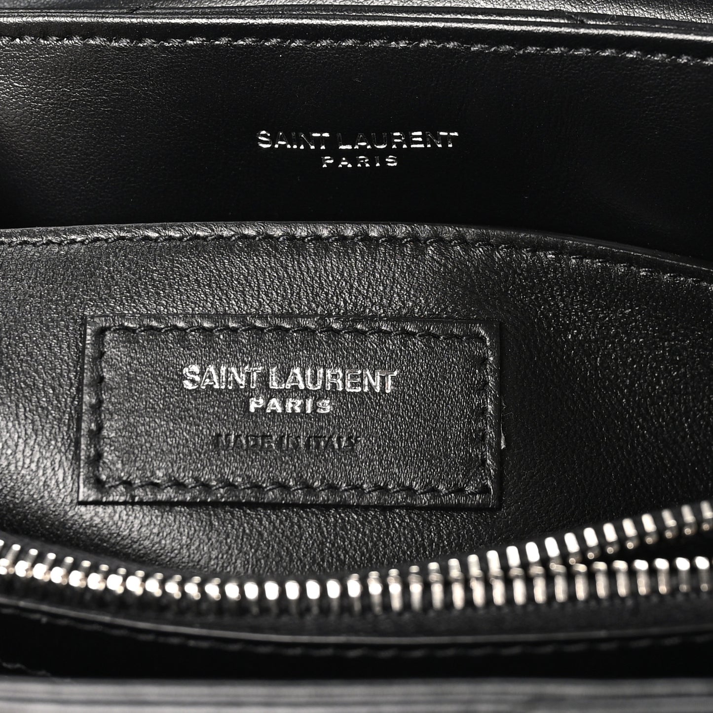 Calfskin Y Quilted Monogram Small Loulou Chain Satchel Black Black