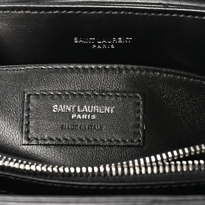 Saint Laurent Calfskin Y Quilted Monogram Small Loulou Chain Satchel Black Black 7 of 10