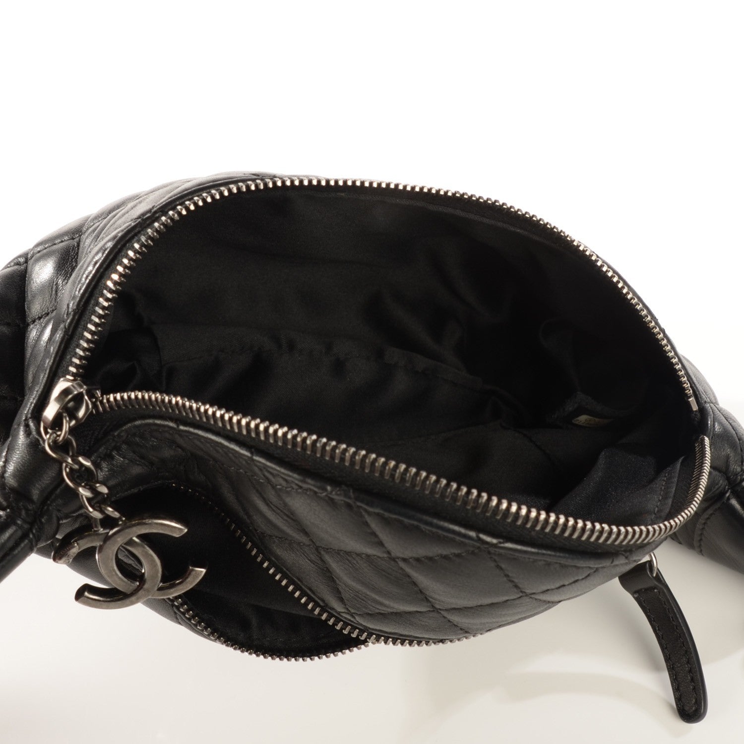 Chanel Lambskin Quilted Banane Waist Bag Fanny Pack Black 8 of 8