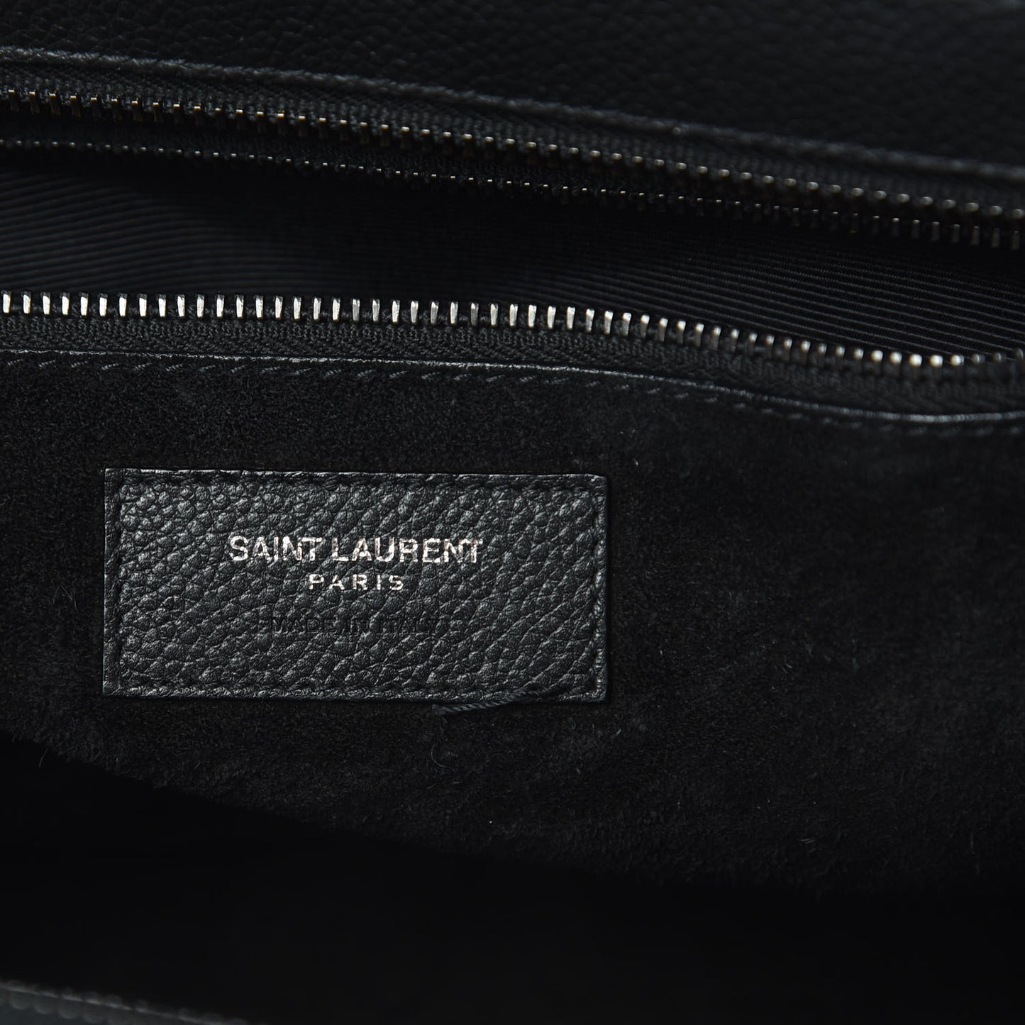 Grained Calfskin Small Cabas Rive Gauche Black