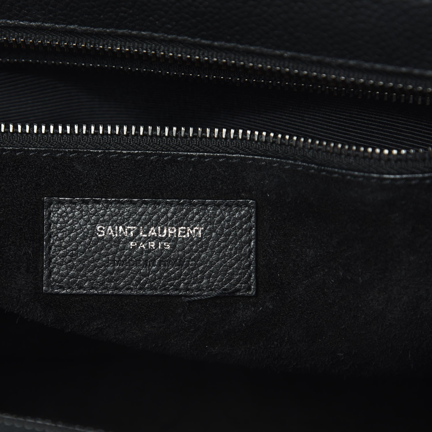 Saint Laurent Grained Calfskin Small Cabas Rive Gauche Black 6 of 14