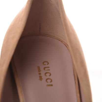 Gucci Kid Scamosciato Platform Pumps 40.5 Camelia 12 of 18
