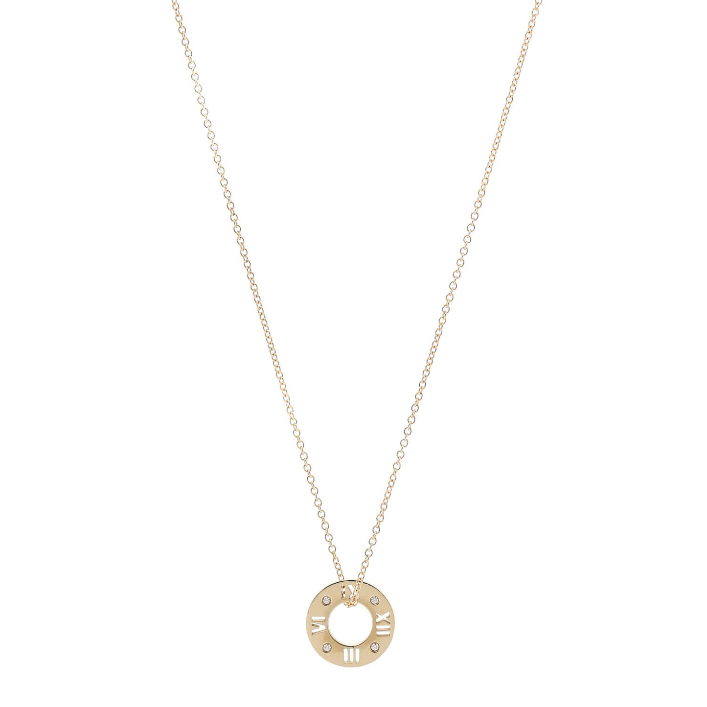 18K Yellow Gold Diamond Atlas Pierced Pendant Necklace