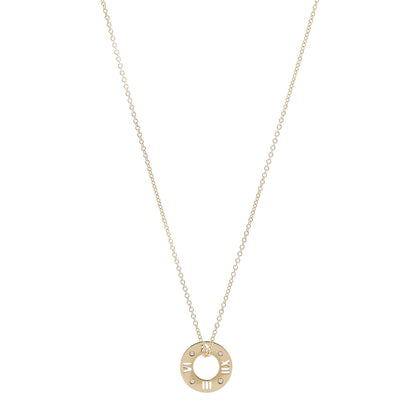 Tiffany 18K Yellow Gold Diamond Atlas Pierced Pendant Necklace 1 of 6