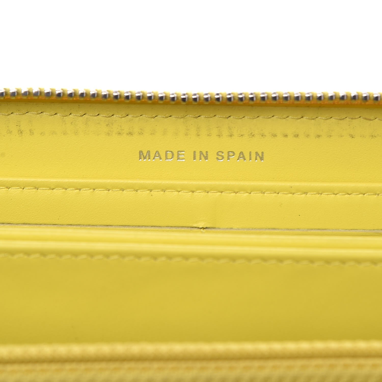 Chanel Patent Calfskin Quilted Large Gusset Zip Around Wallet Yellow 7 of 9