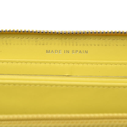 Chanel Patent Calfskin Quilted Large Gusset Zip Around Wallet Yellow 7 of 9