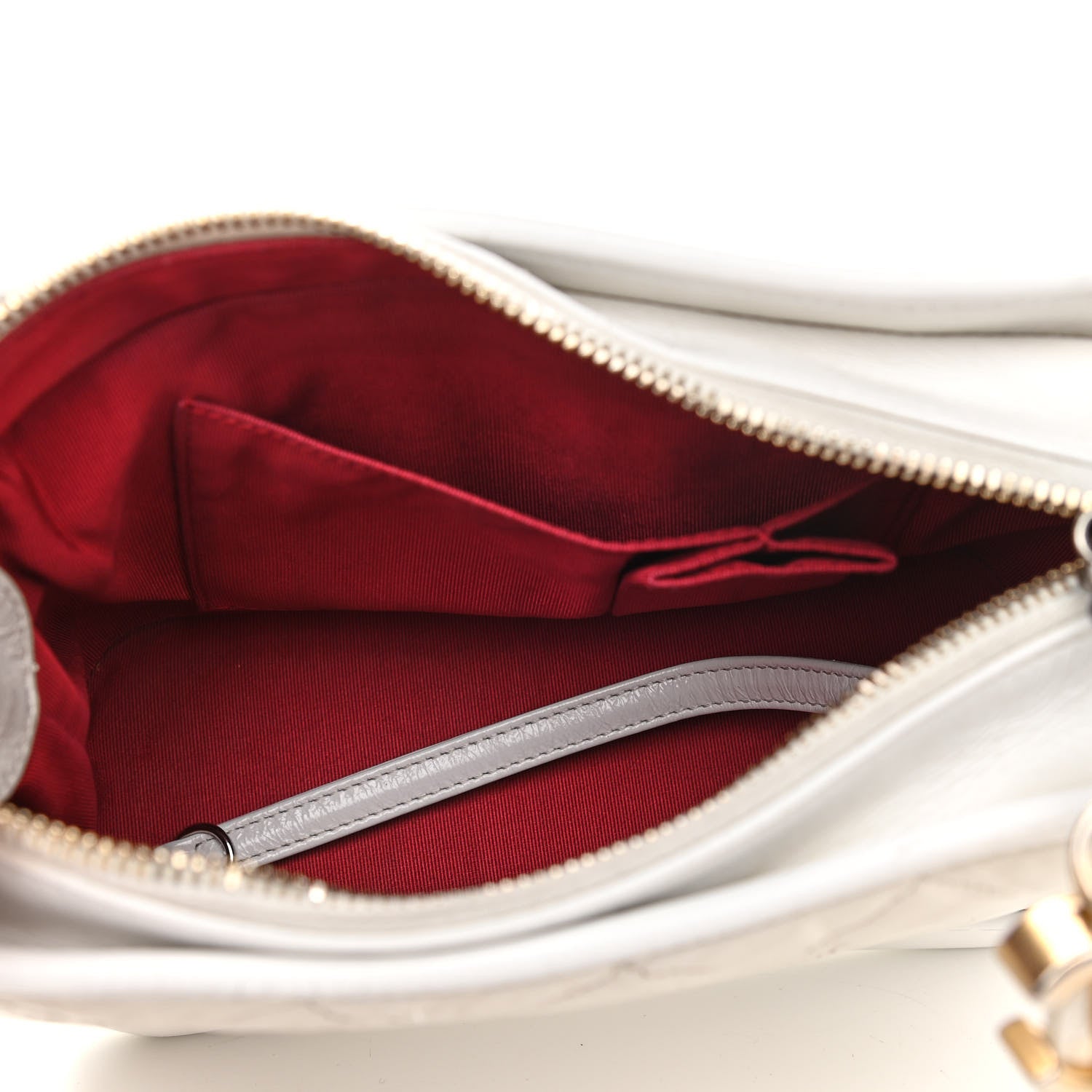 Chanel Aged Calfskin Quilted Small Gabrielle Hobo White 5 of 13