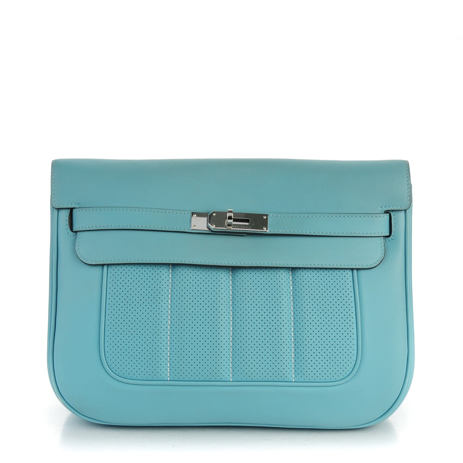 Hermes Veau Swift Sac Berline 28 Bleu Atoll 1 of 10