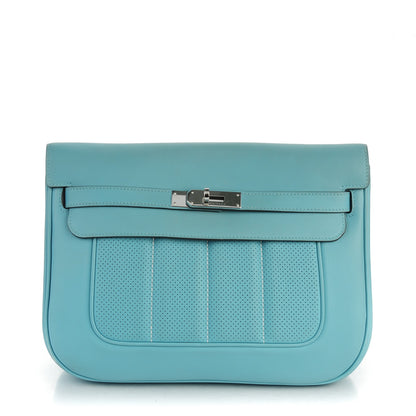 Hermes Veau Swift Sac Berline 28 Bleu Atoll 1 of 10
