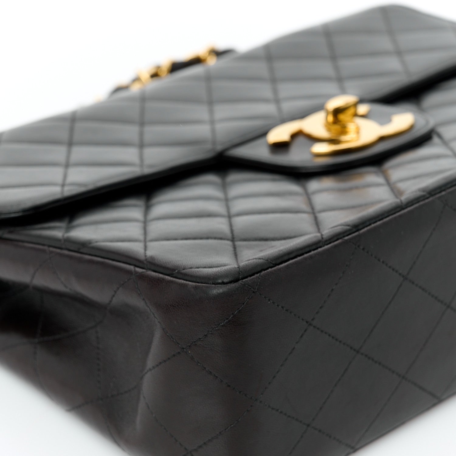Chanel Lambskin Quilted XL Jumbo Single Flap Black 13 of 14