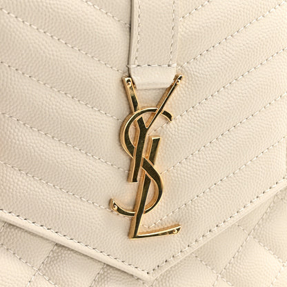 Saint Laurent Grain De Poudre Textured Mixed Matelasse Triquilt Monogram Clutch Crema Soft 9 of 9