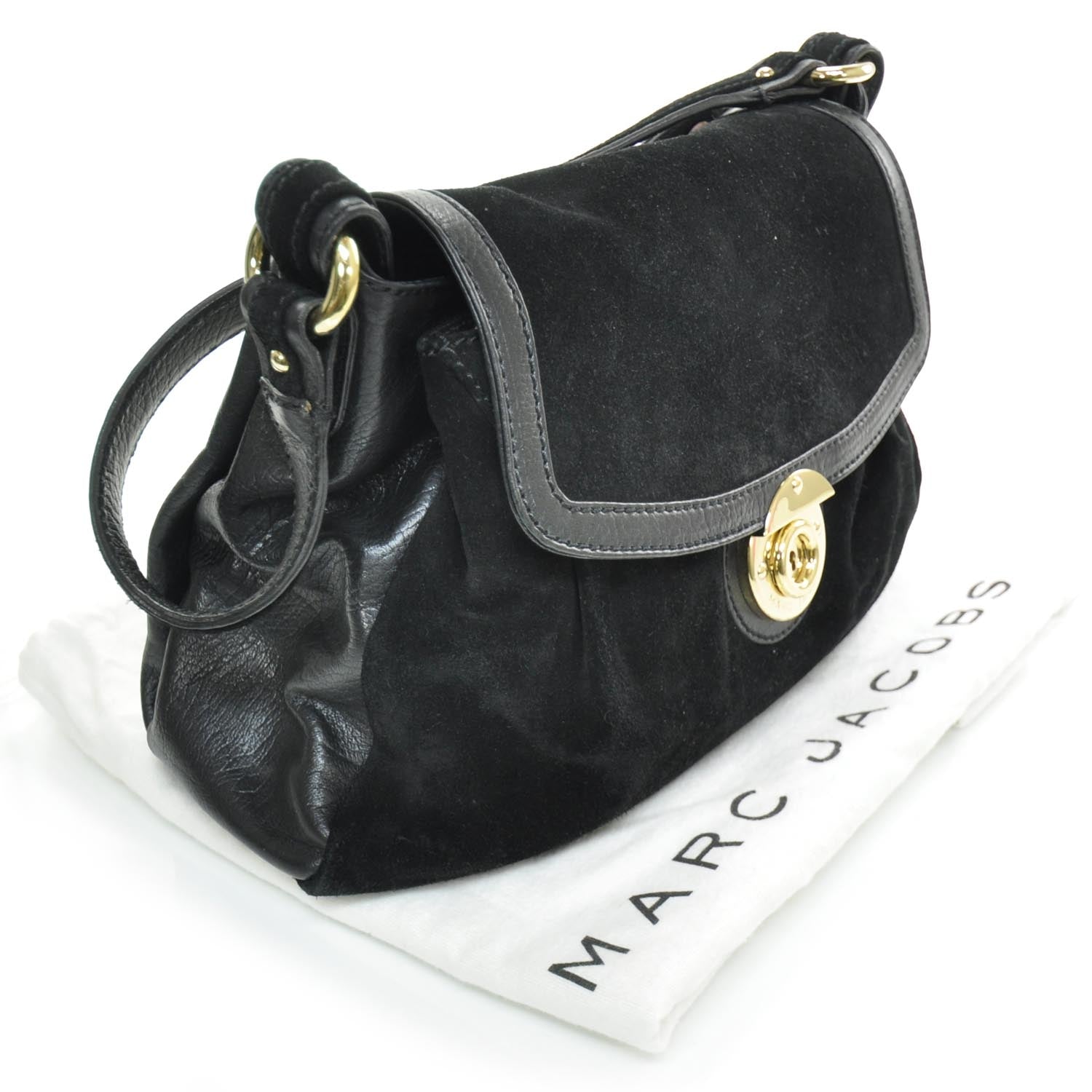Marc Jacobs Soft Calf Suede Kate Shoulder Bag Black 3 of 8