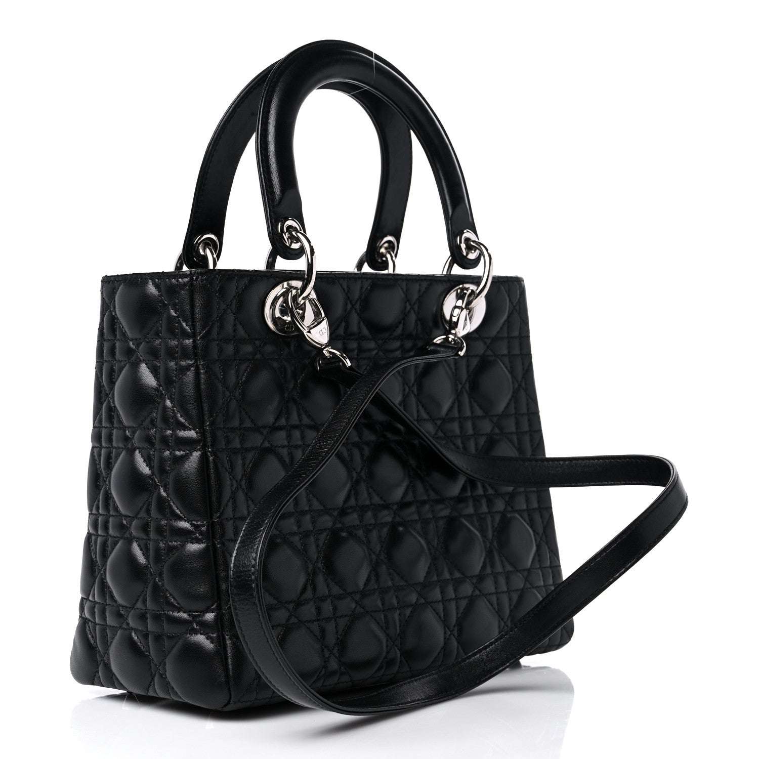 Christian Dior Lambskin Cannage Medium Lady Dior Black 3 of 13