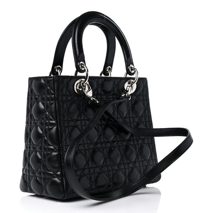 Christian Dior Lambskin Cannage Medium Lady Dior Black 3 of 13