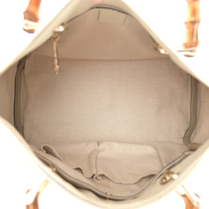 Gucci Calfskin Bamboo Medium Shopper Boston Mystic White 5 of 15