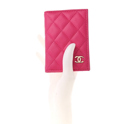 Chanel Lambskin Quilted Card Holder Wallet Fuchsia 2 of 14