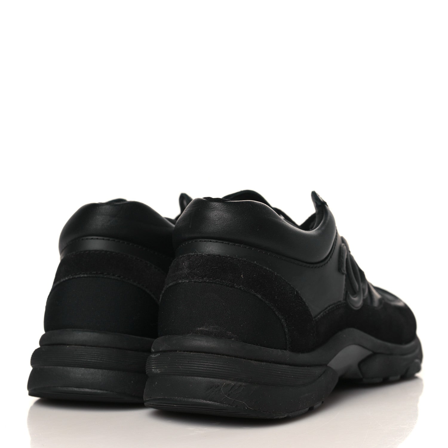 Chanel Toile Suede Calfskin CC Sneakers 38 Black 4 of 7