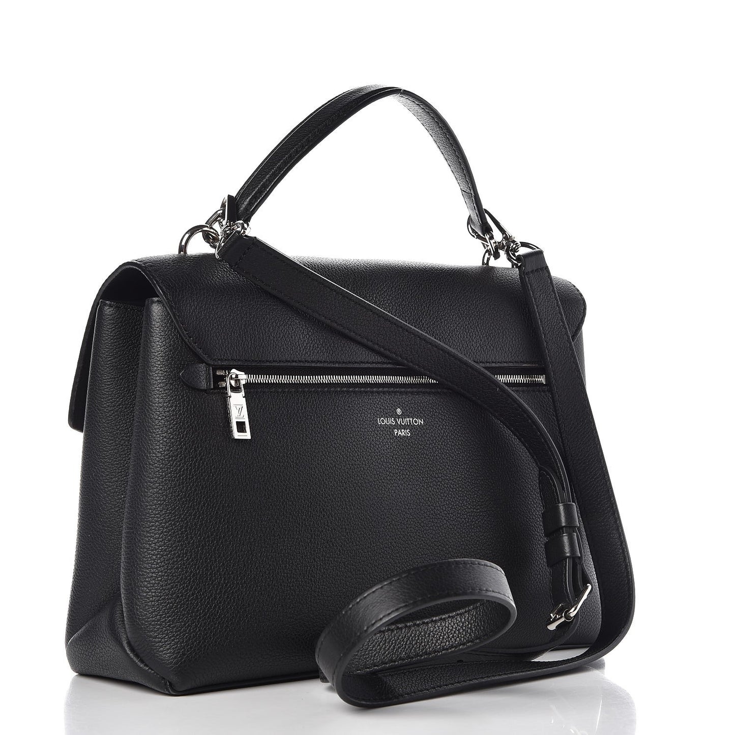 Soft Calfskin My Lockme Top Handle Vanille Black