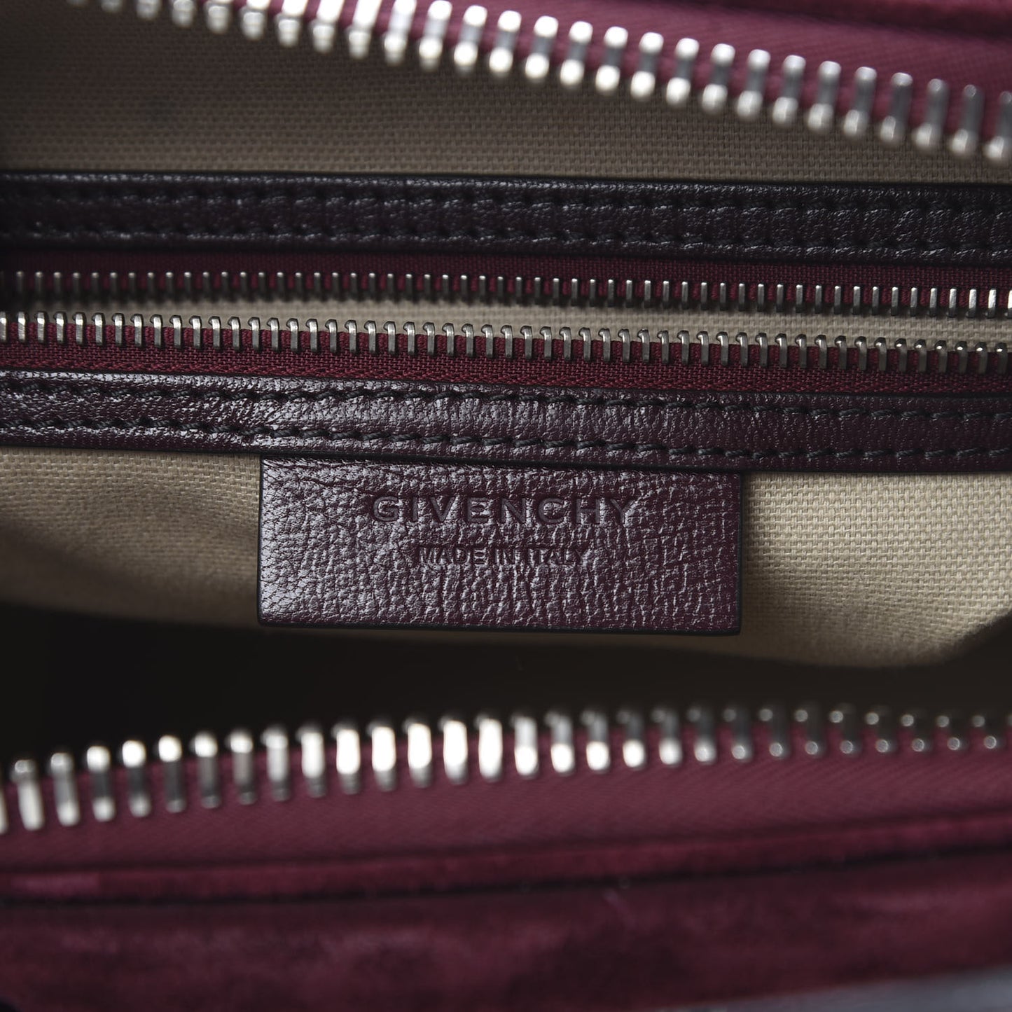 Calfskin Suede Small Fringe Antigona Burgundy