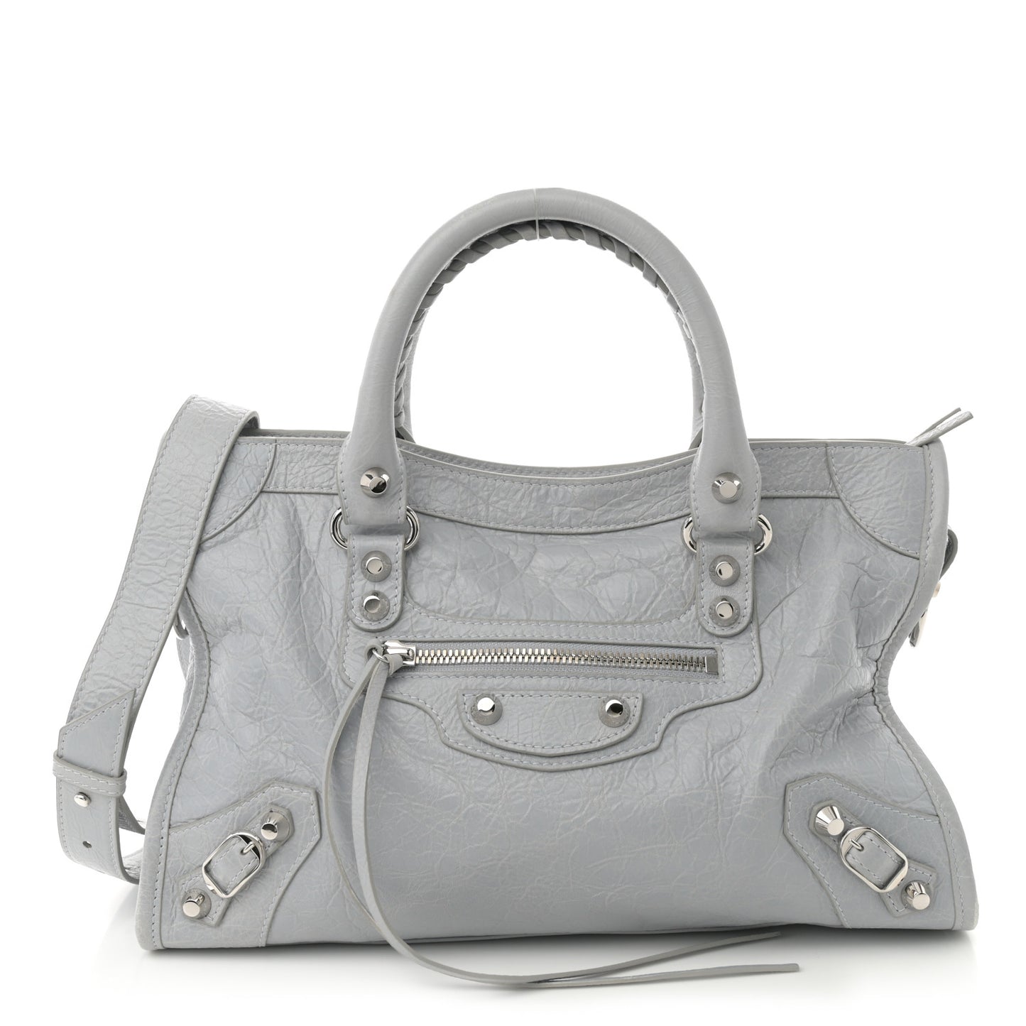 Agneau Arena Classic Silver Hardware Small Le City Light Grey