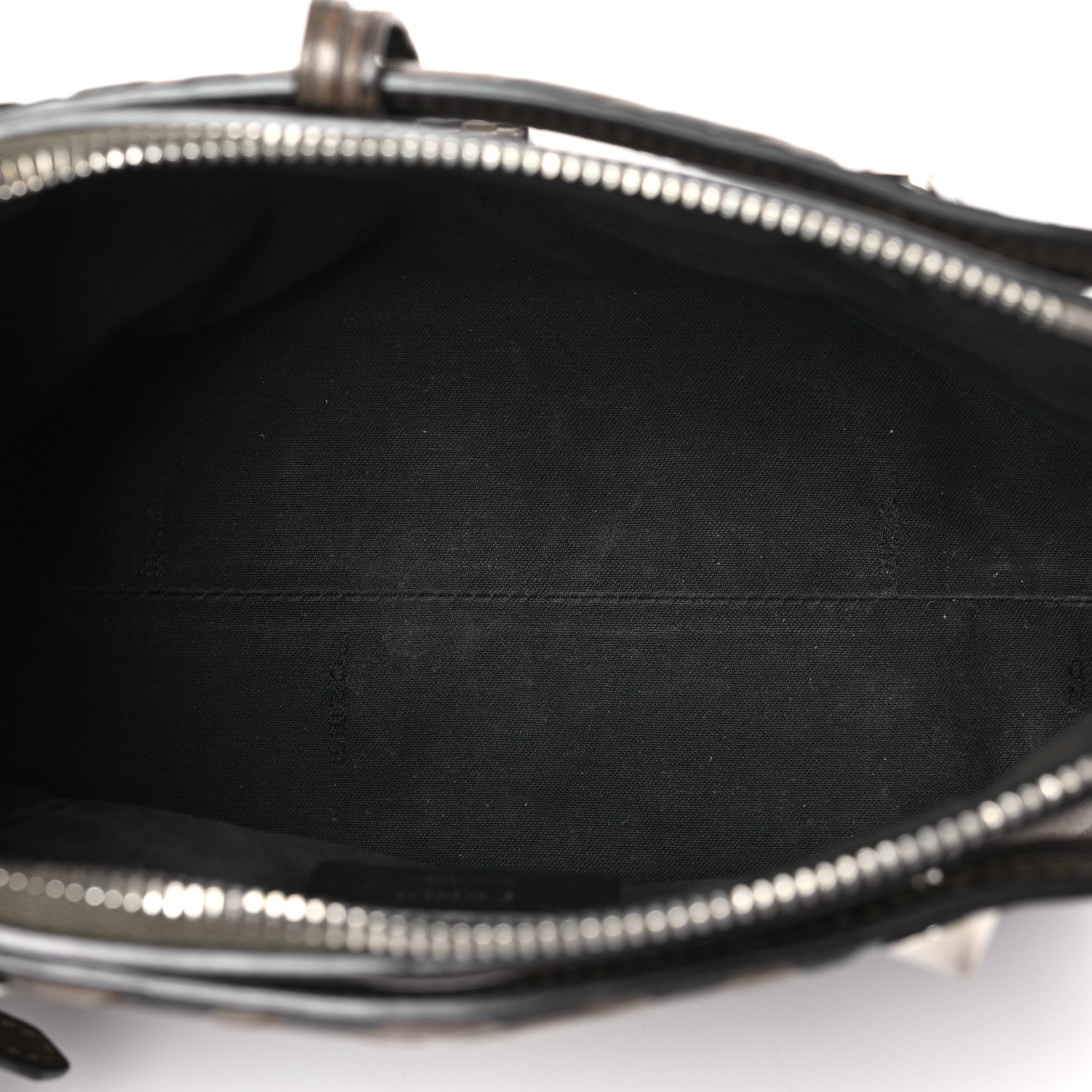 Fendi Vitello Dolce Bi-Color FF 1974 Embossed Mini By The Way Boston Bag Maya Black 5 of 10