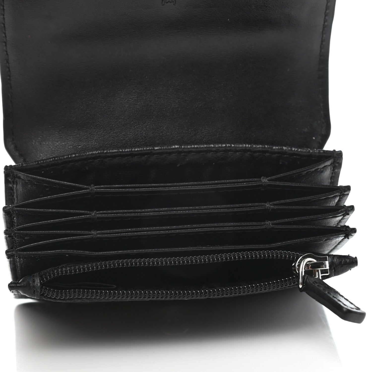 MCM Visetos Mini Accordion Card Wallet Black 4 of 6