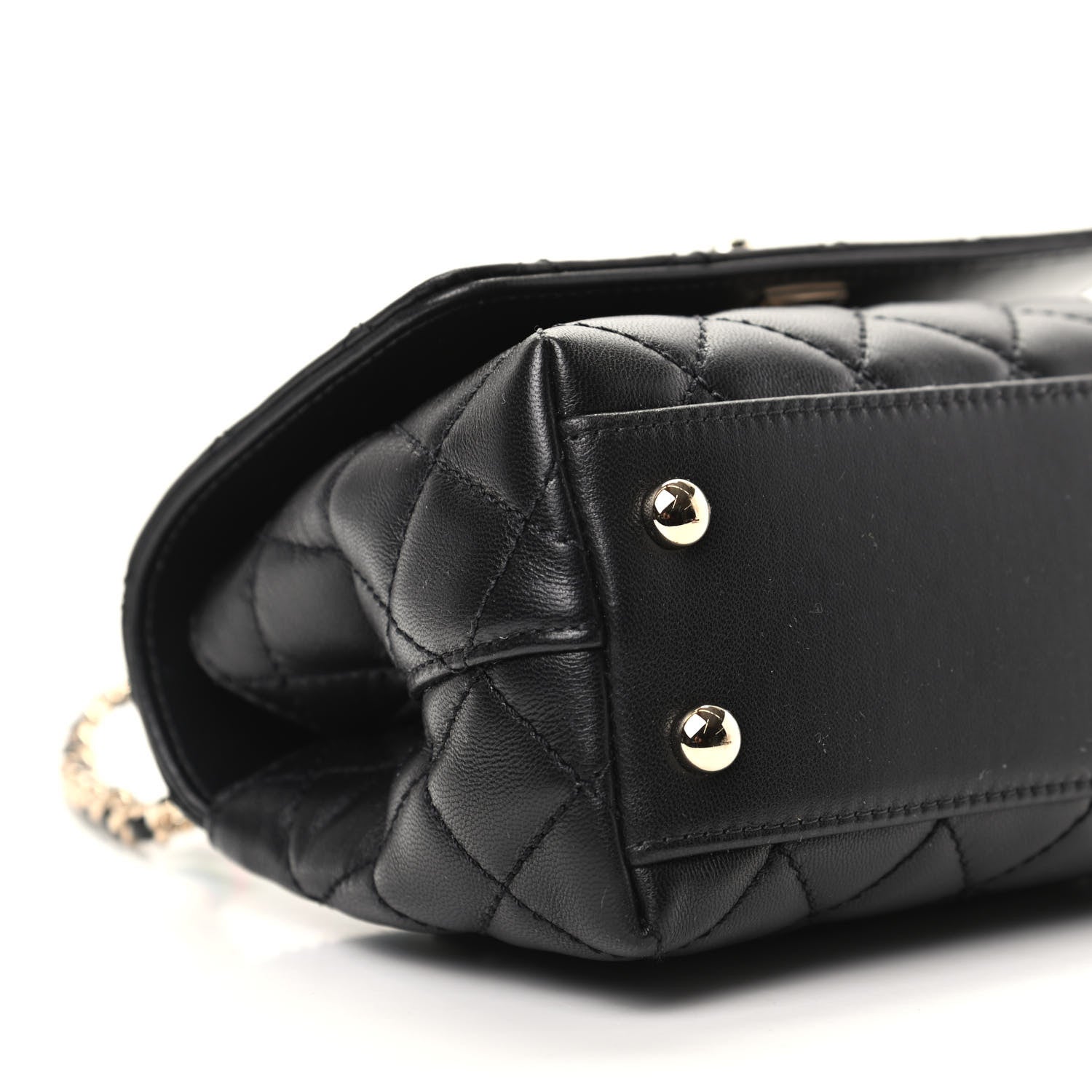 Chanel Goatskin Quilted Rainbow Extra Mini Coco Handle Flap Black 8 of 9