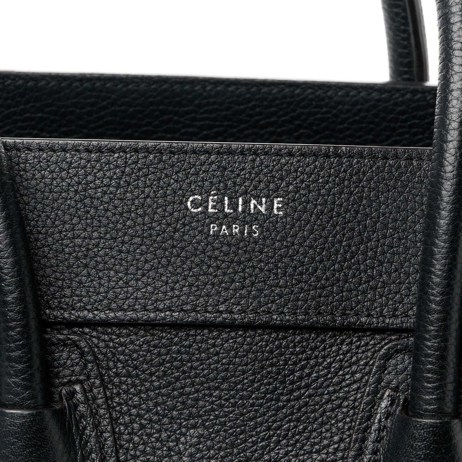 Celine Drummed Calfskin Micro Luggage Black 7 of 10