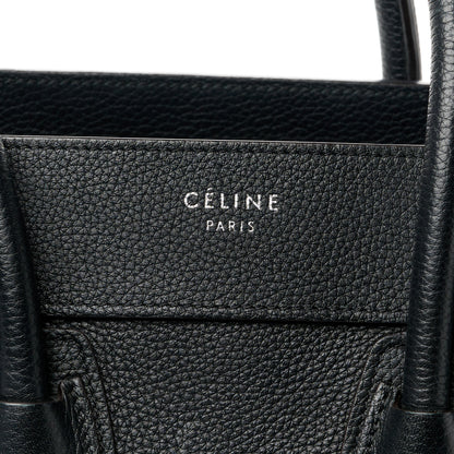 Celine Drummed Calfskin Micro Luggage Black 7 of 10