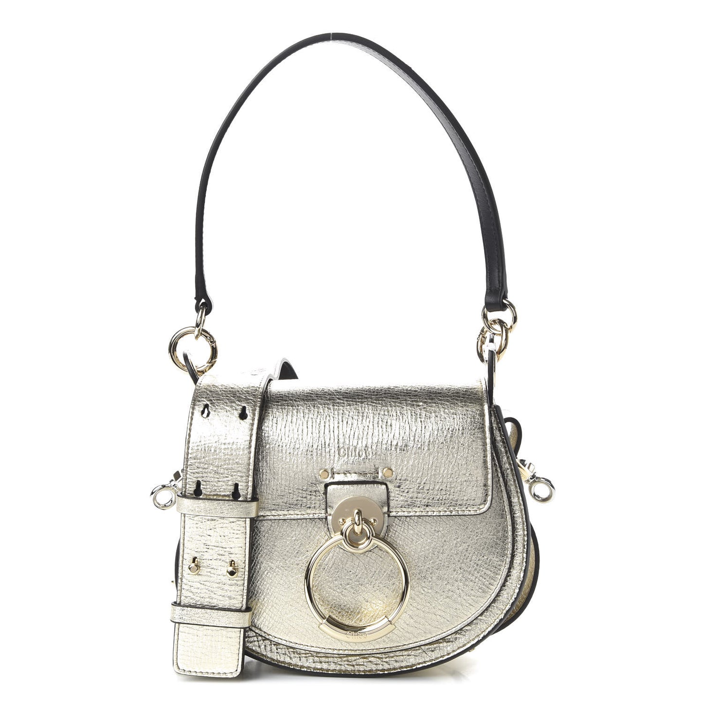 Metallic Calfskin Small Tess Bag Gold