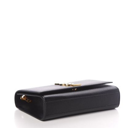 Saint Laurent Grain De Poudre Small Monogram Kate Satchel Black 4 of 9