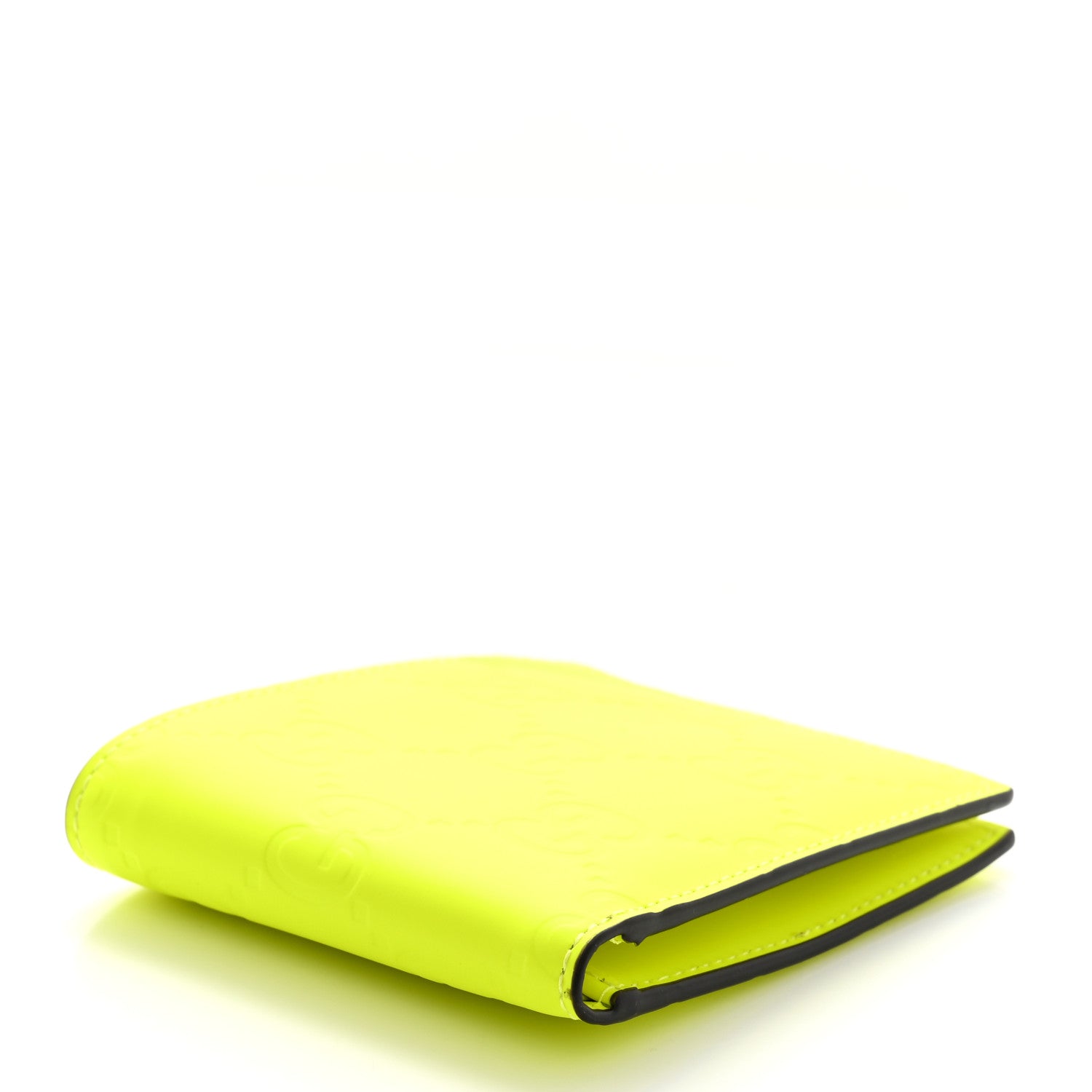 Gucci Rubber Effect GG Embossed Bi-Fold Wallet Fluorescent Yellow 4 of 8
