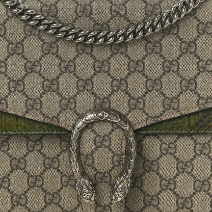Gucci GG Supreme Monogram Snakeskin Medium Dionysus Shoulder Bag Green 9 of 12