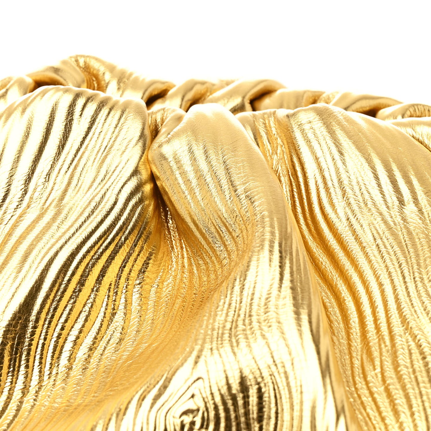 Metallic Bark Calfskin Embossed The Pouch Oversized Clutch Oro