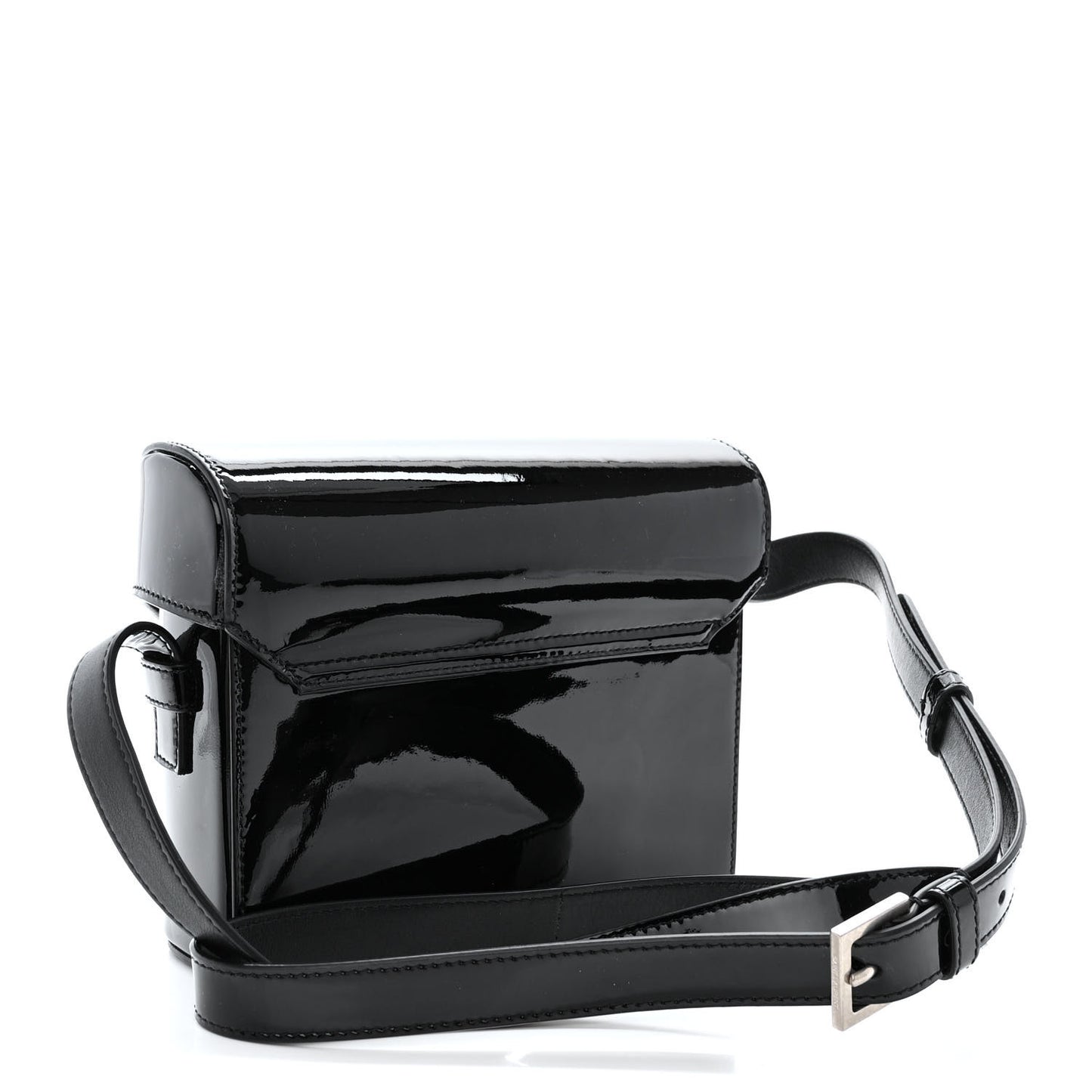 Patent Monogram June Box Bag Black