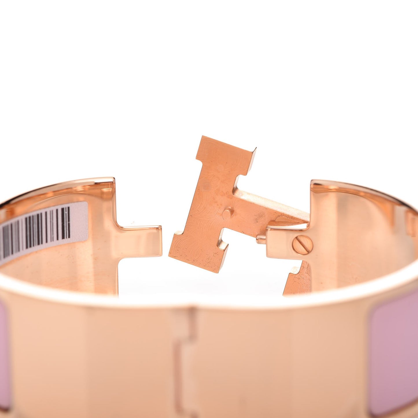Enamel Wide Clic Clac H PM Bracelet Rose Nacarat