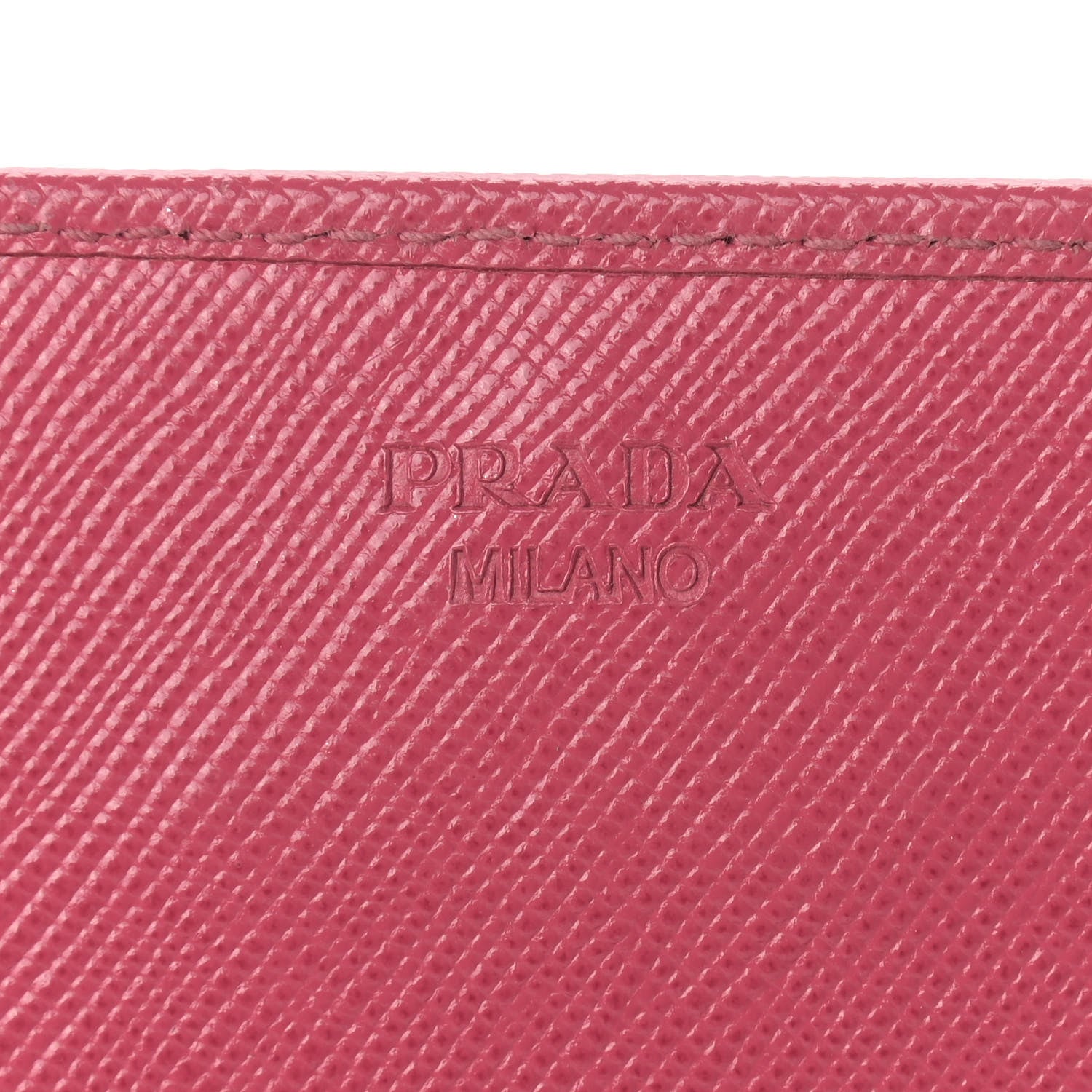 Prada Saffiano Metal Oro Chain Wallet Ibisco 10 of 20
